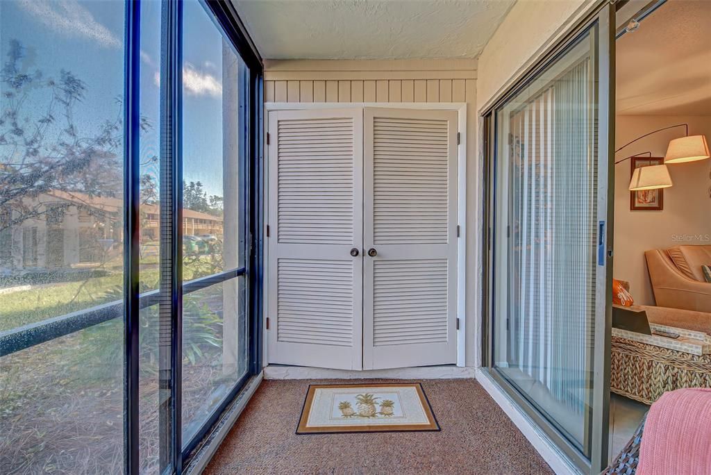 YOUR OWN WASHER & DRYER ARE TUCKED AWAY BEHIND THESE DOORS.