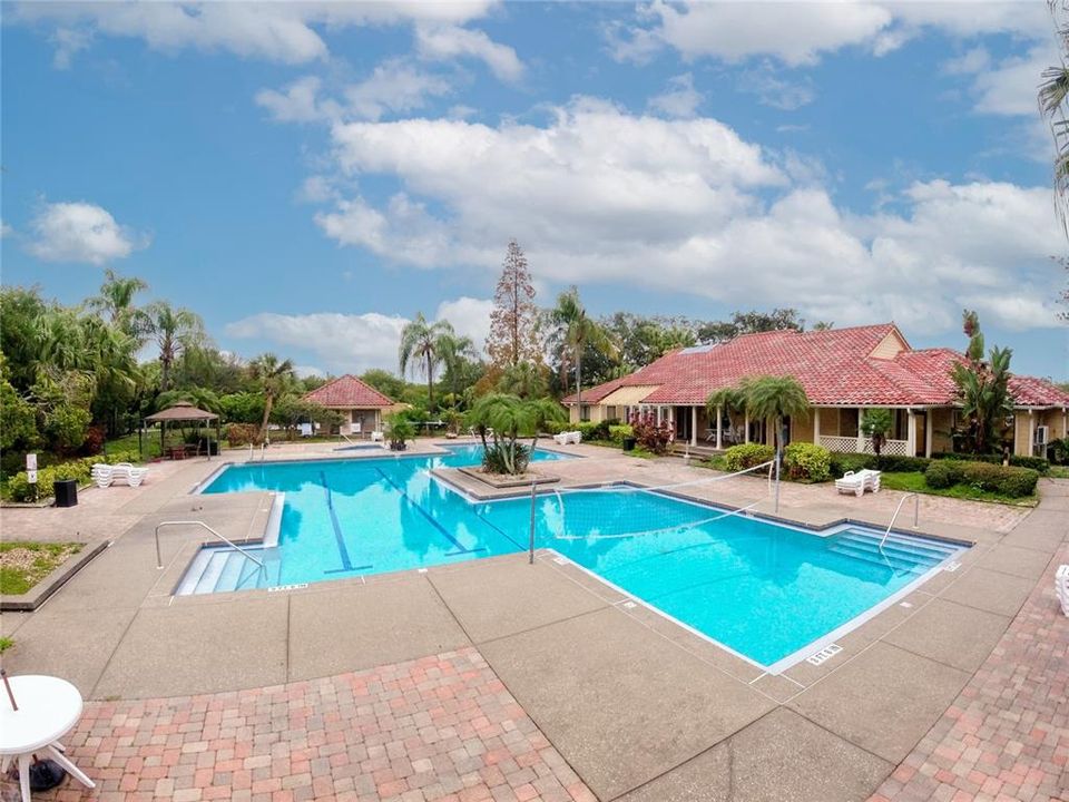 Community Pool with outdoor grills