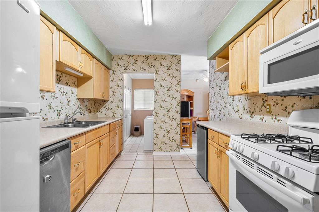 Kitchen off of hallway