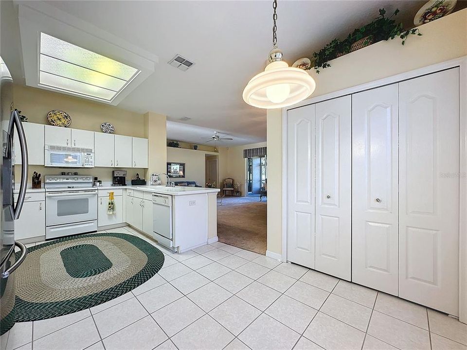 Large pantry area and tile floor