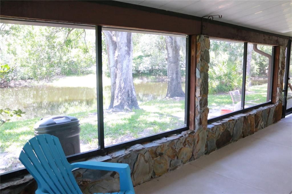 View of pond from screen lanai