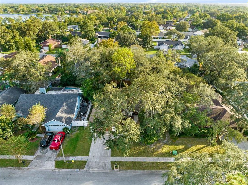 Aerial view of front exterior of home.