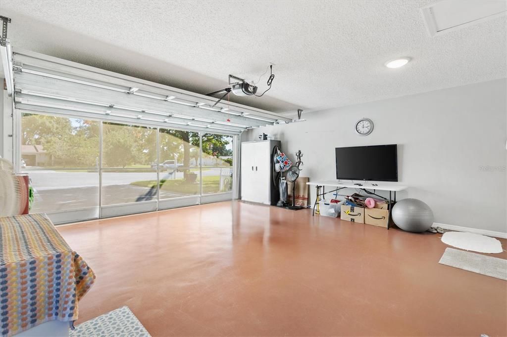 GARAGE WITH PAINTED FLOOR