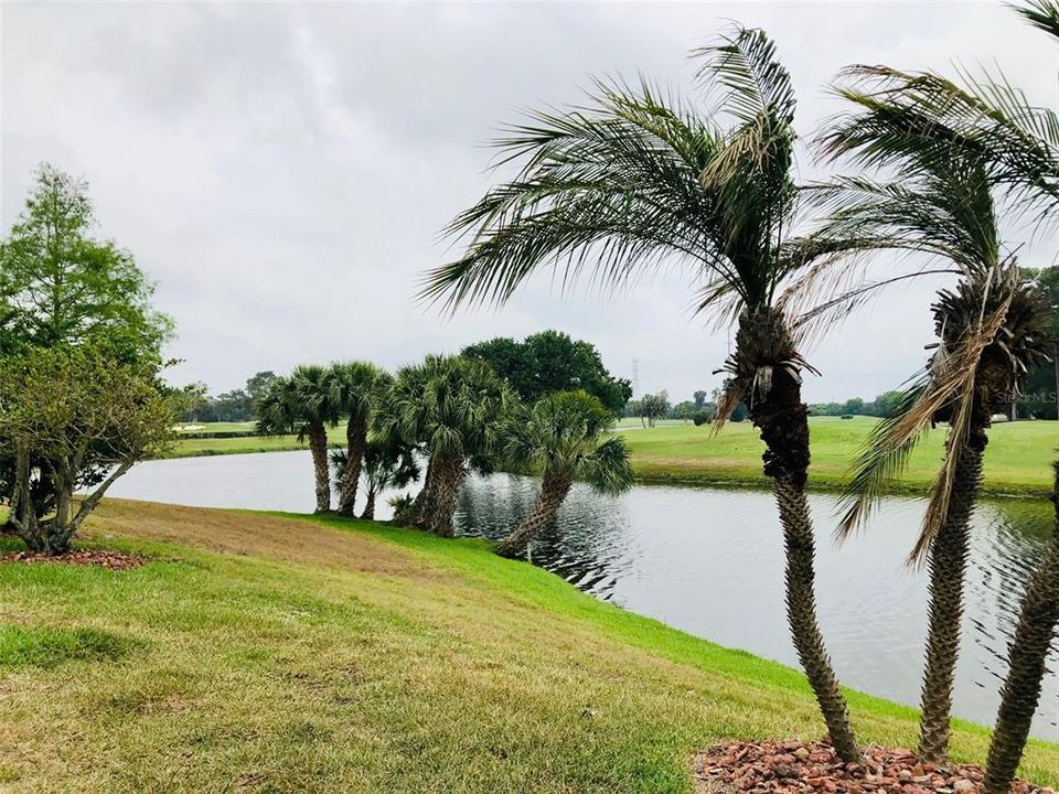 Picturesque western views of the lake over the 18th fairway.