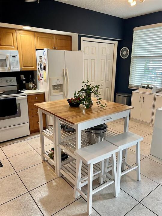 Fully equipped kitchen area with pantry.