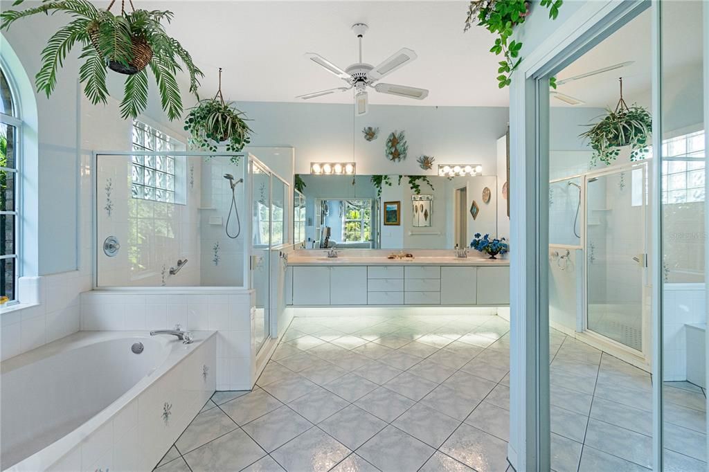 Master Bathroom w/Tub & Large Walk-in Shower