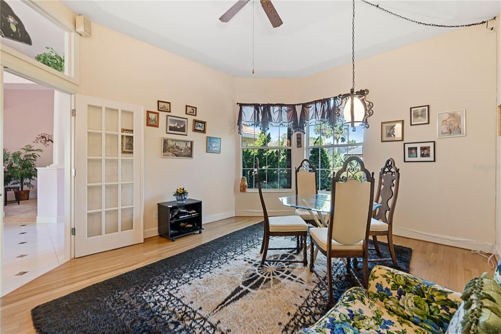 French Door Entry & Wood Floors