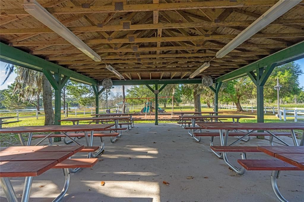 Pavilion seating at park