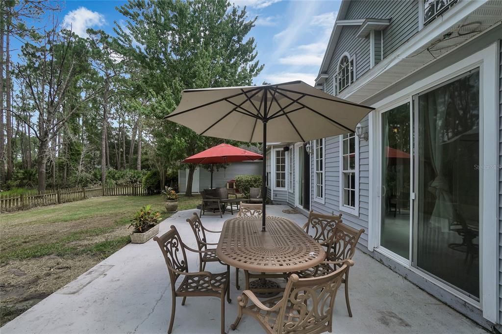 Fenced backyard/ rear patio