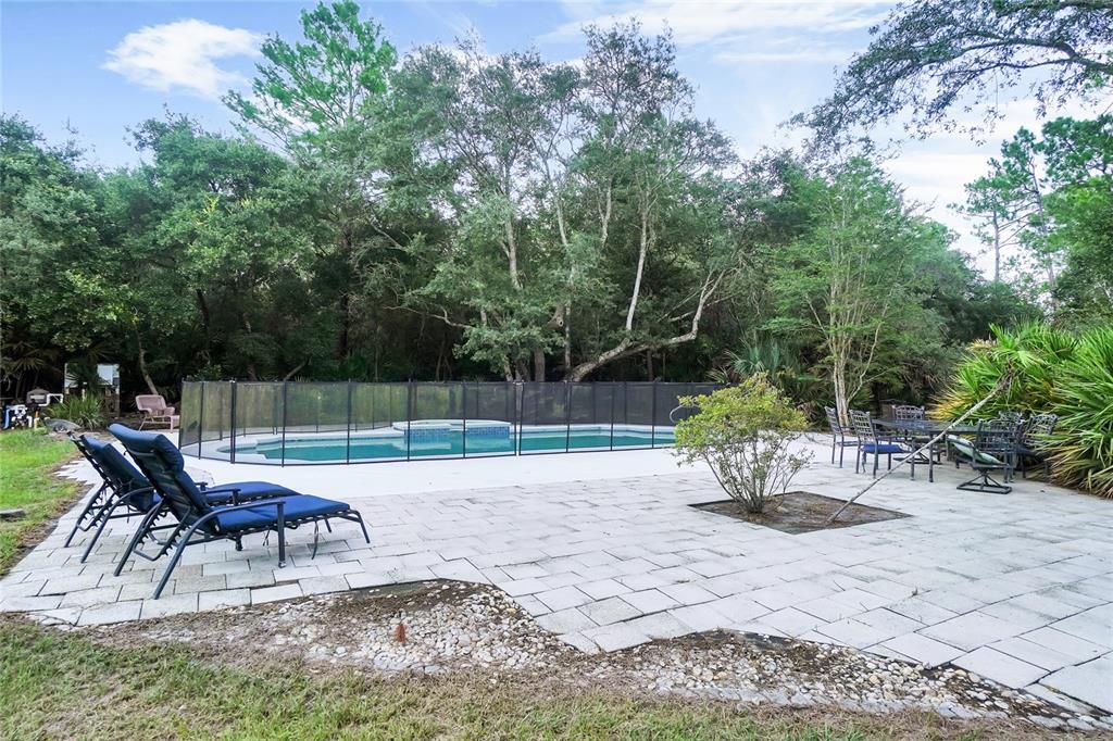 Paved area by pool