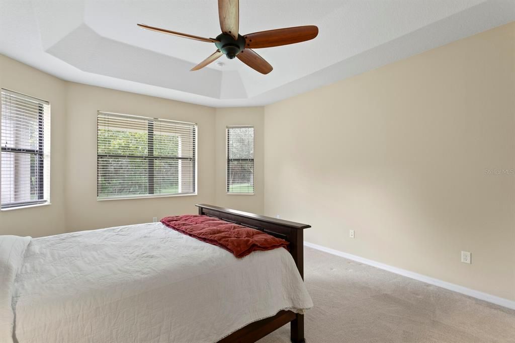 Neutral colors and carpet throughout this home