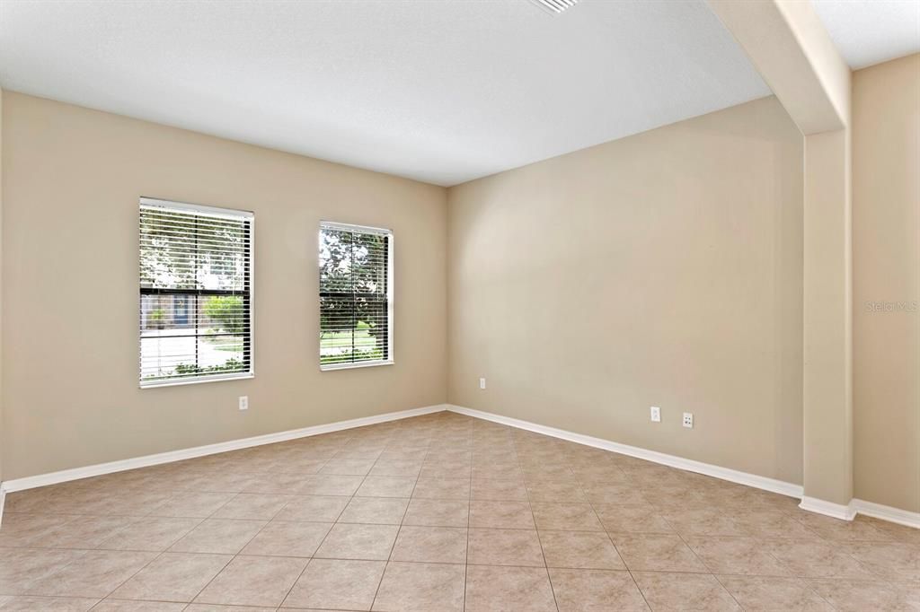 Large formal living room space at the front of the home