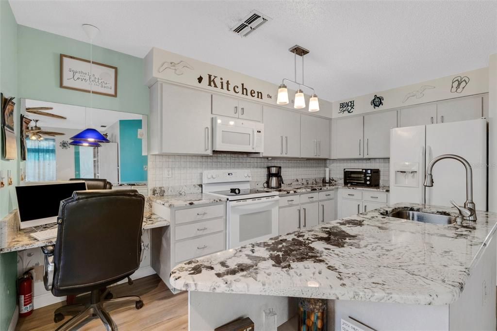 Kitchen and Desk From Dining Room