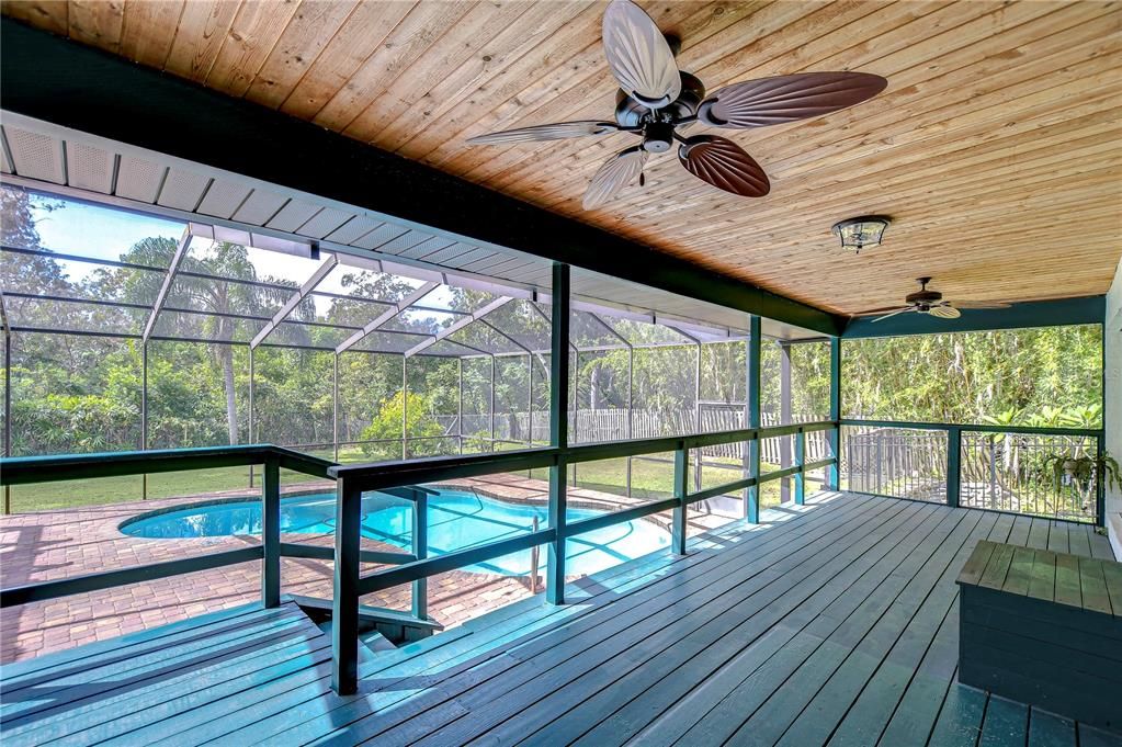 Screened lanai that overlooks the pool!