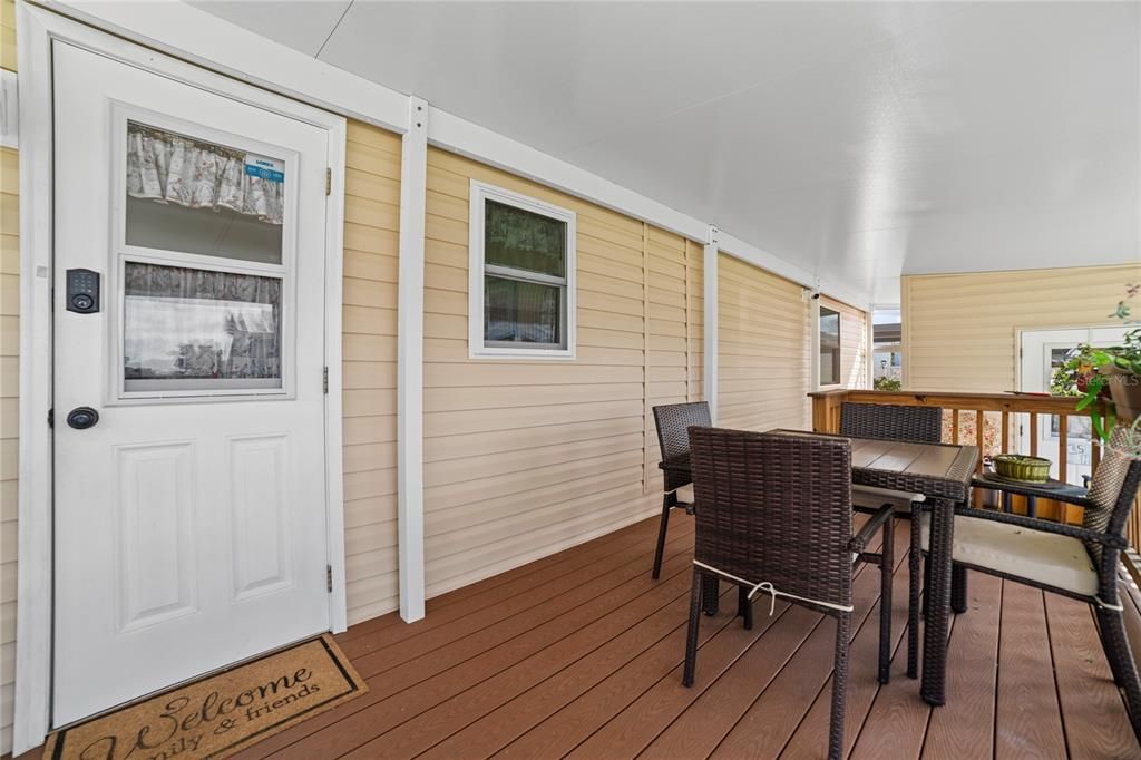 Lanai deck and front door.