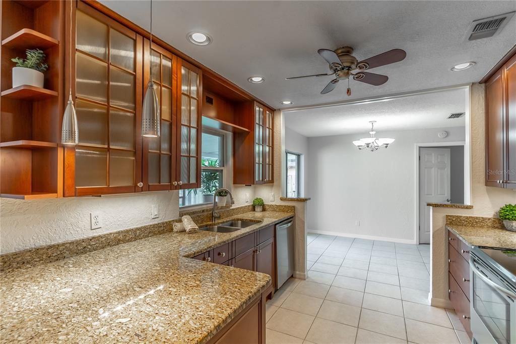 Kitchen with Adorable Built-In Shelving