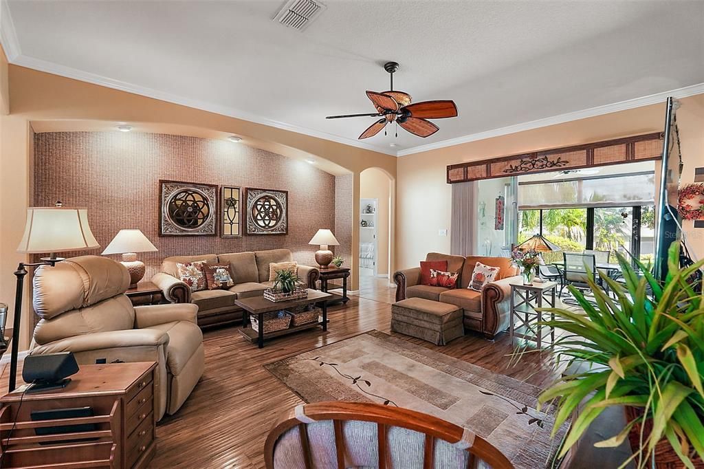 Living Room Opens to Your Private Enclosed Lanai.