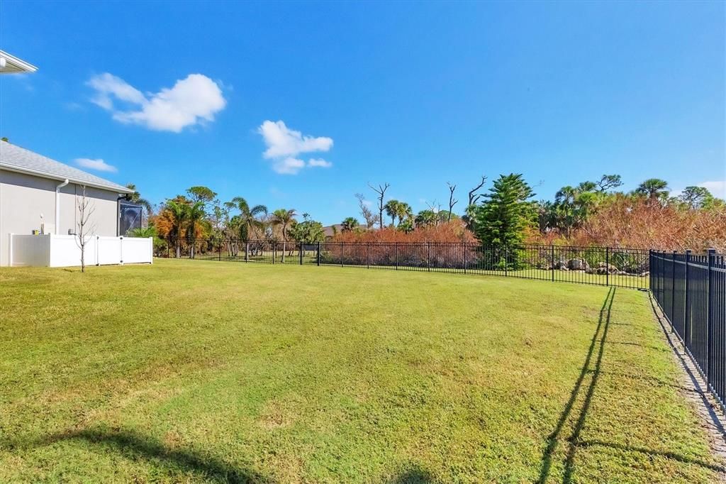 Fenced portion of yard