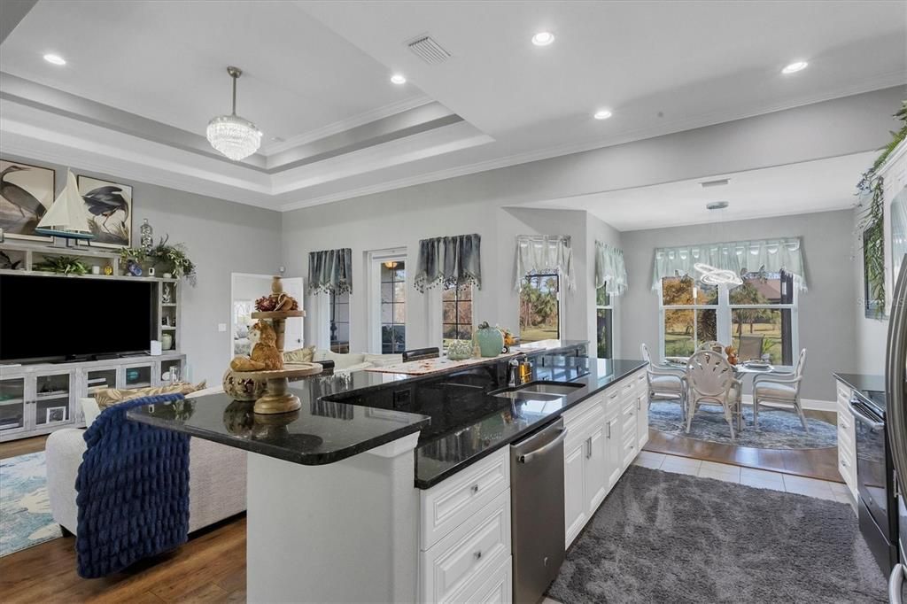 Breakfast Nook area overlooks pool & canal