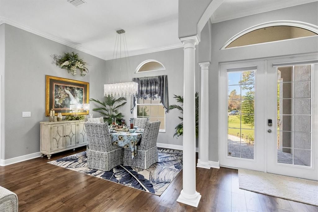 Double door front entry enters into an open concept floor plan