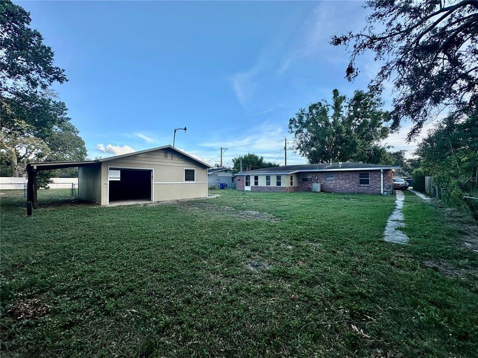 Back Yard with detached garage