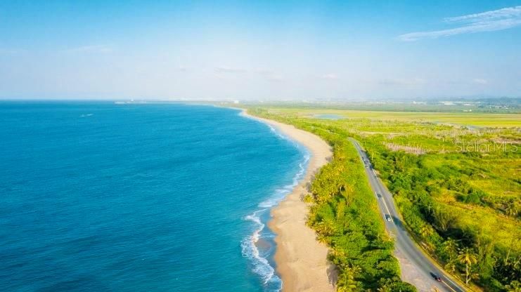 An aerial view of the drive down Dorado’s beautiful coastline