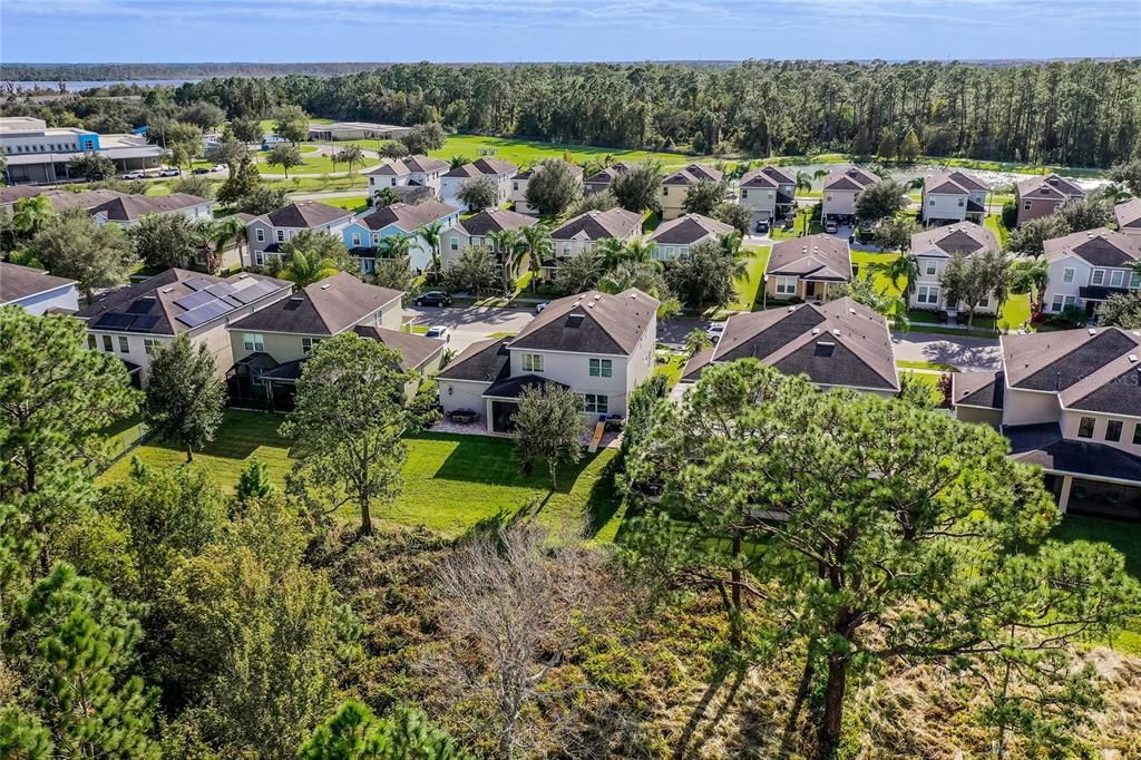 Aerial rear of home