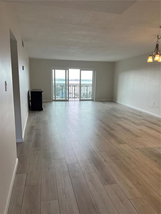 Living Room view to porch and lake