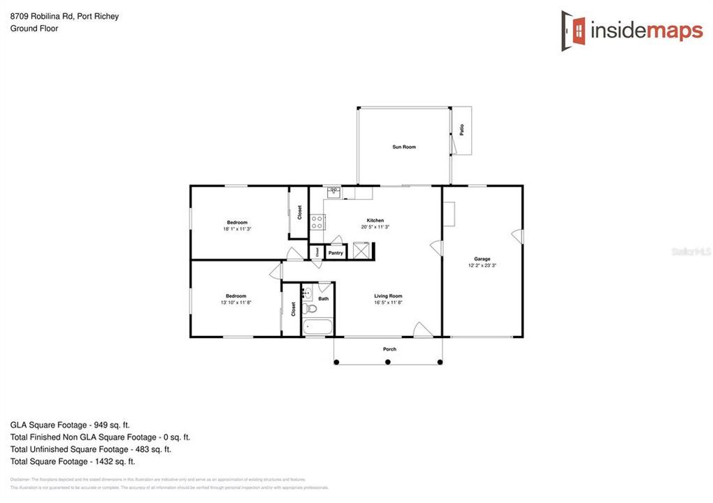 На продажу: $219,900 (2 спален, 1 ванн, 912 Квадратных фут)