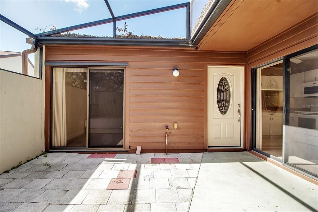 Front entry into the private courtyard... with access to the kitchen.