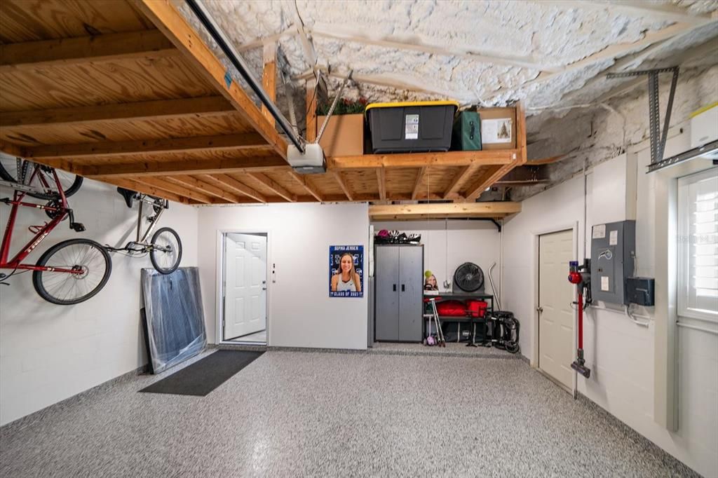 2 car garage with Epoxy Floor, Insulation and Mini Split A/C