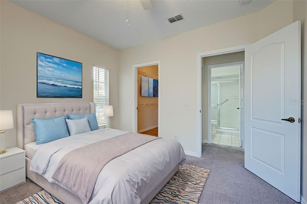 Virtually staged 2nd bedroom with private bathroom and plenty of privacy.