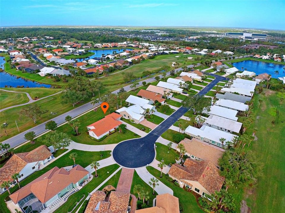 View of home and the beautiful Waterford communities shimmering lakes and golf course.