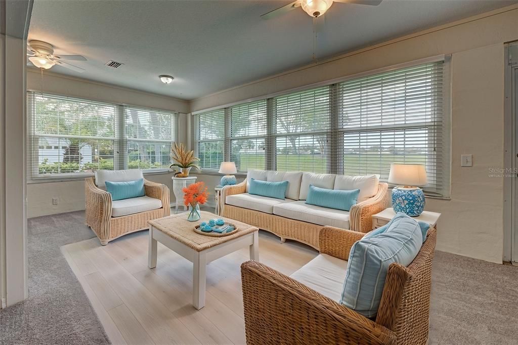 Virtually staged Florida room, perfect for entertaining family and friends.