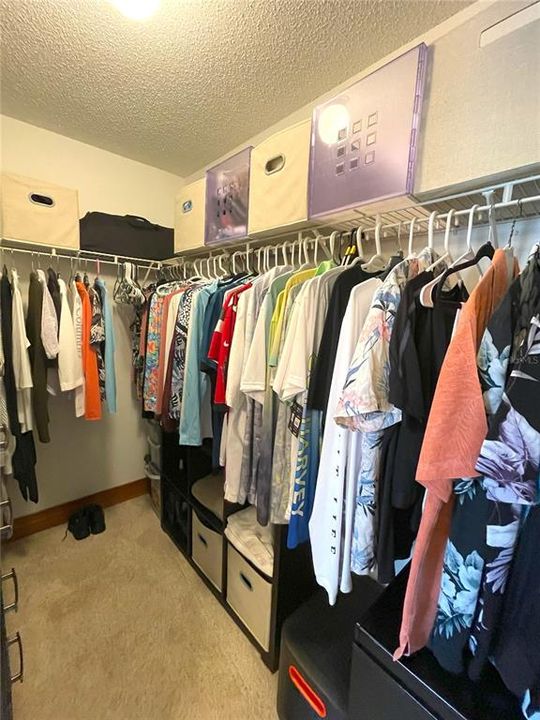 Walk-in closet in primary bathroom