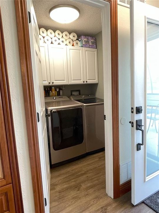 Laundry room with door