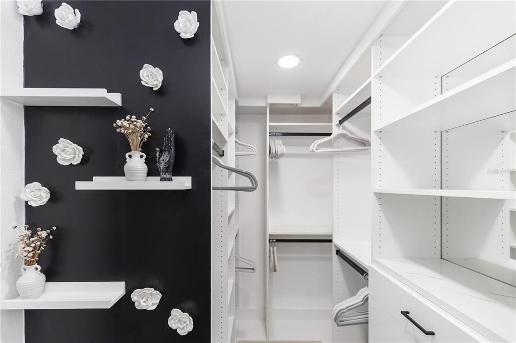 Primary walk-in designer closet