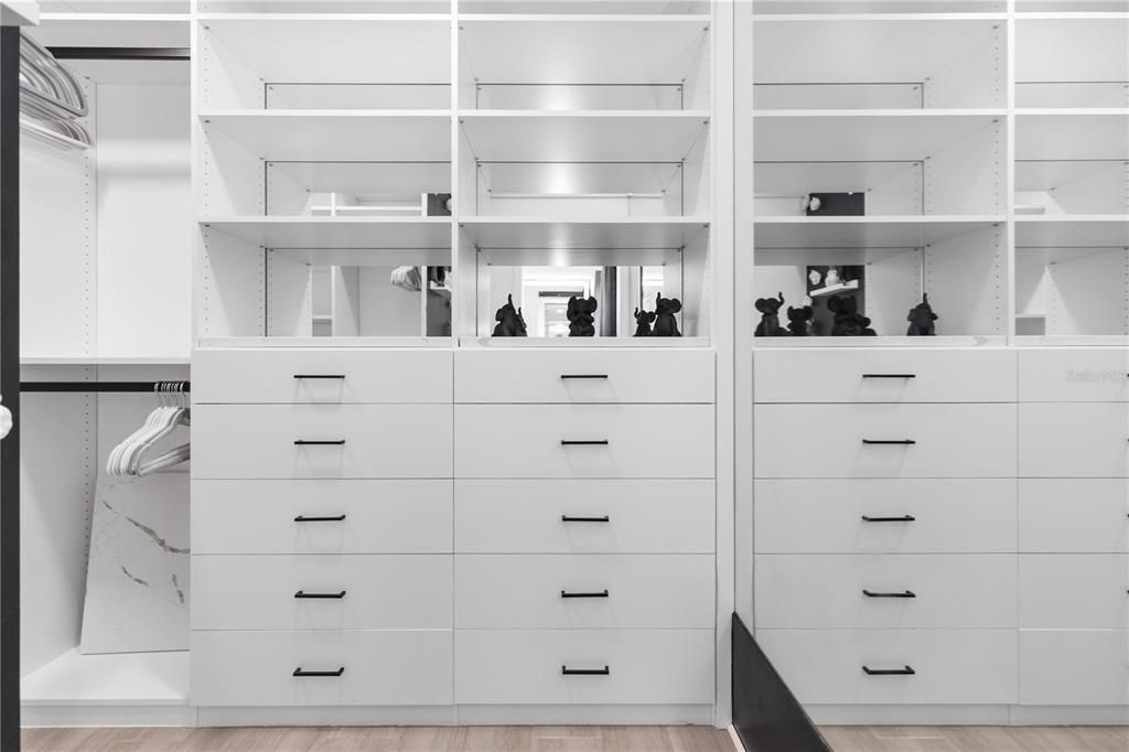 Primary walk-in designer closet