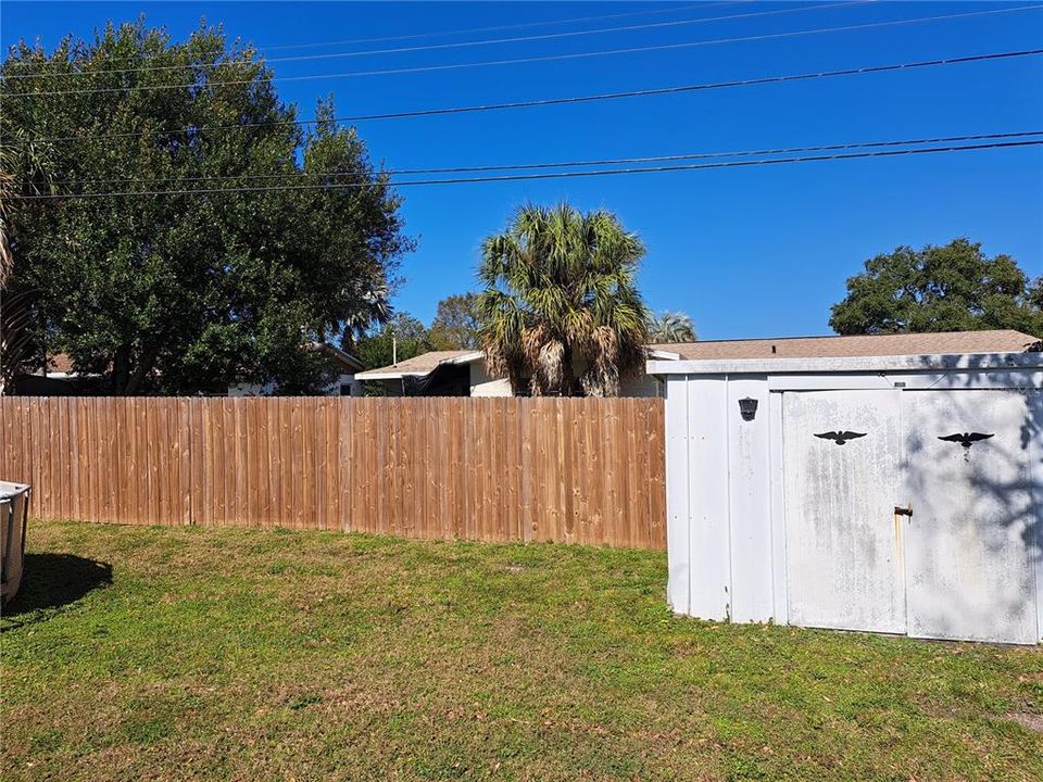 Back Yard with Utility Shed