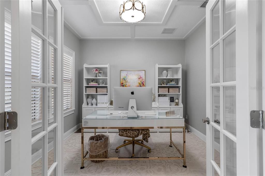 Dedicated home office located off of the foyer