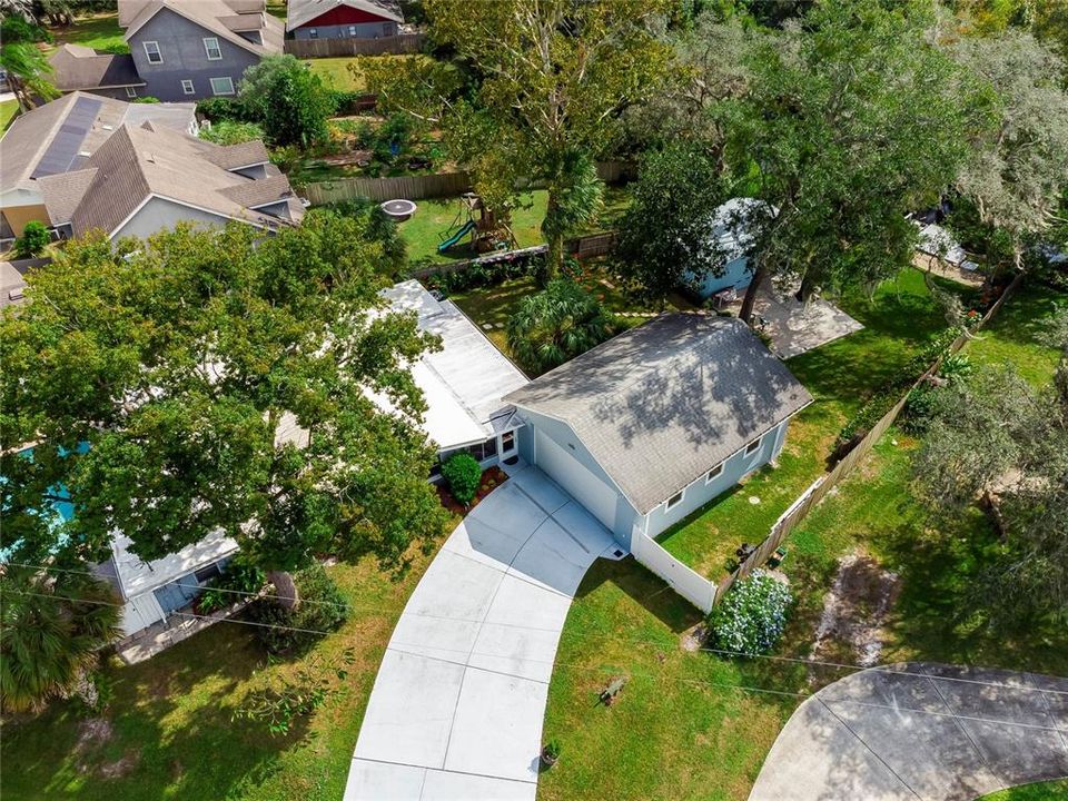 Aerial Showing Long Drive and Metal Roof