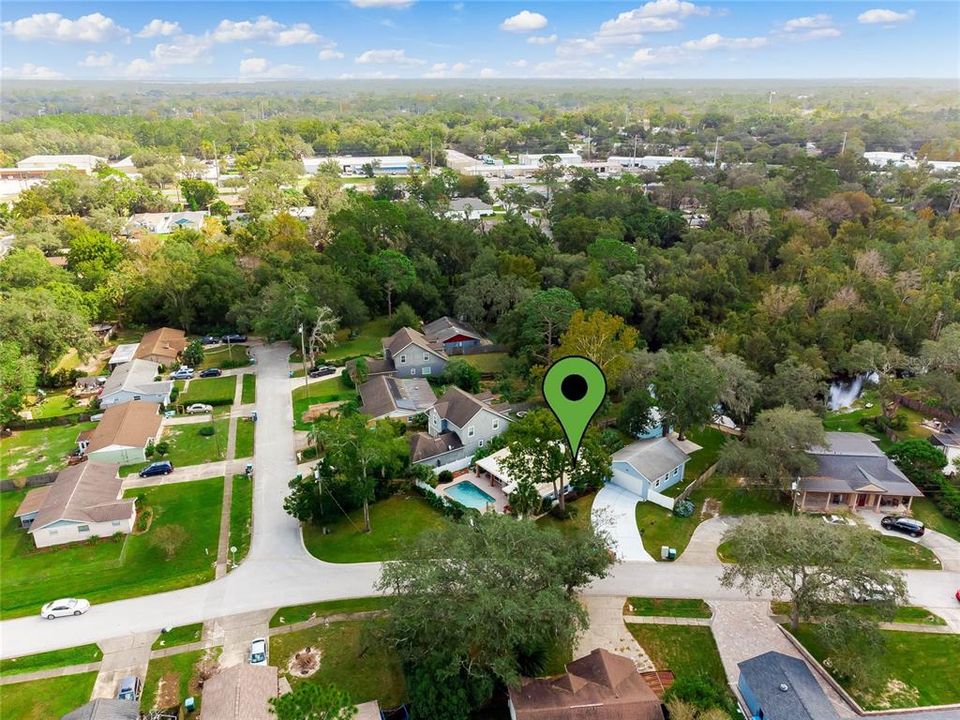 Aerial Showing Pool, House, Garage