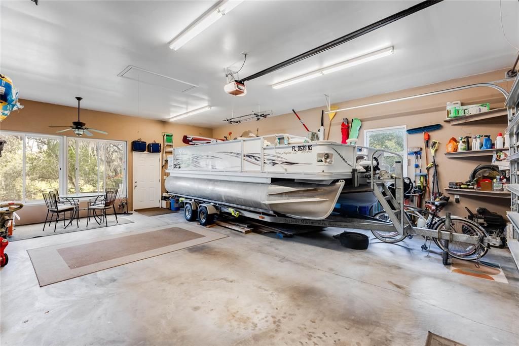 Huge 10' Tall Garage Showing Plenty of Room for a Boat