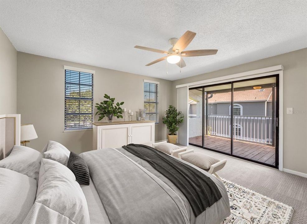 primary bedroom with large deck