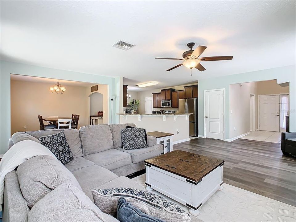 Living Room - Open Concept w/Dining and Kitchen