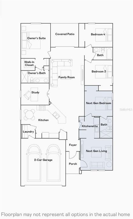 Floor Plan , shadow area is in-law