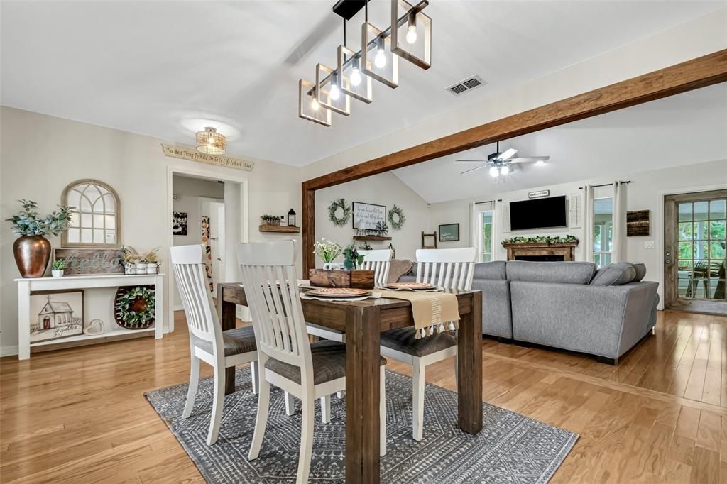 Dining room family room combo