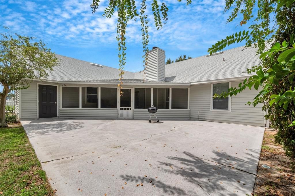 Rear patio of home