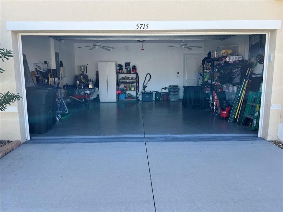 Epoxy Floor and Two Fans in Garage