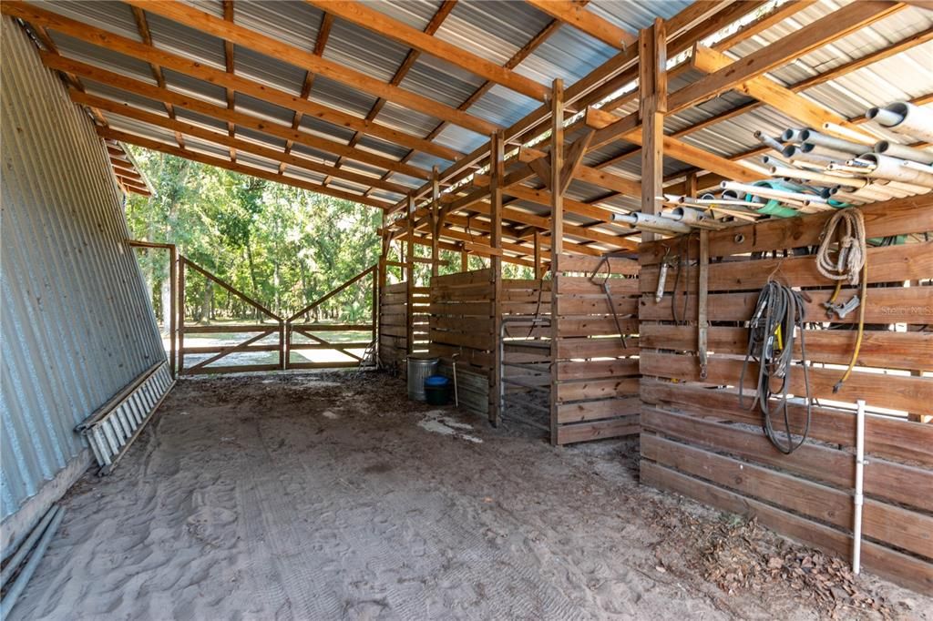 Inside 3 stall barn